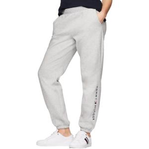 Tommy Hilfiger Womens Tapered Fleece Jogger Sweatpants(Smoke Grey Heather.)