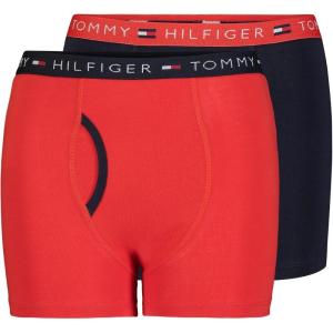 Tommy Hilfiger boys Boxer Brief Underwear(Solid Navy/Red (2-pack))