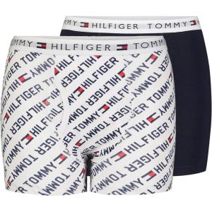 Tommy Hilfiger boys Boxer Brief Underwear(White Th/Navy (2-pack))