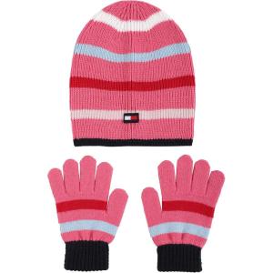 Tommy Hilfiger girls Beanie and Glove Set(Hot Pink)