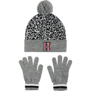 Tommy Hilfiger girls Beanie and Glove Set(Leopard)