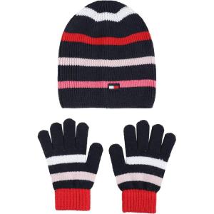Tommy Hilfiger girls Beanie and Glove Set(Navy Blazer)