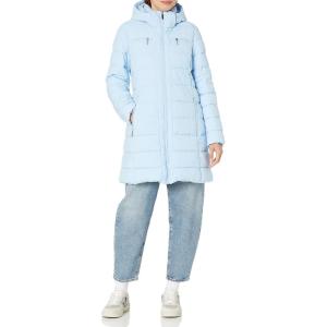 Tommy Hilfiger women Solid Long Puffer Untrimmed Hood Long Jacket(Cerulean)