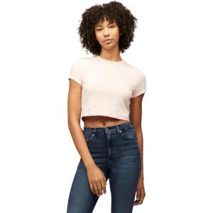 Tommy Jeans Womens Crop Top with Tonal Flag Logo Detail(Precious Pink)