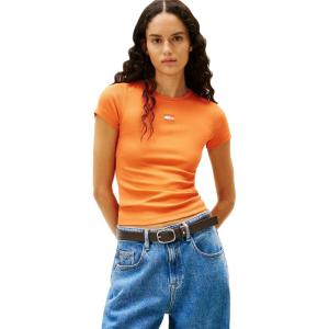 Tommy Jeans Womens Graphic Tee with Embroidered Flag Detail(Ibiza Sunset)