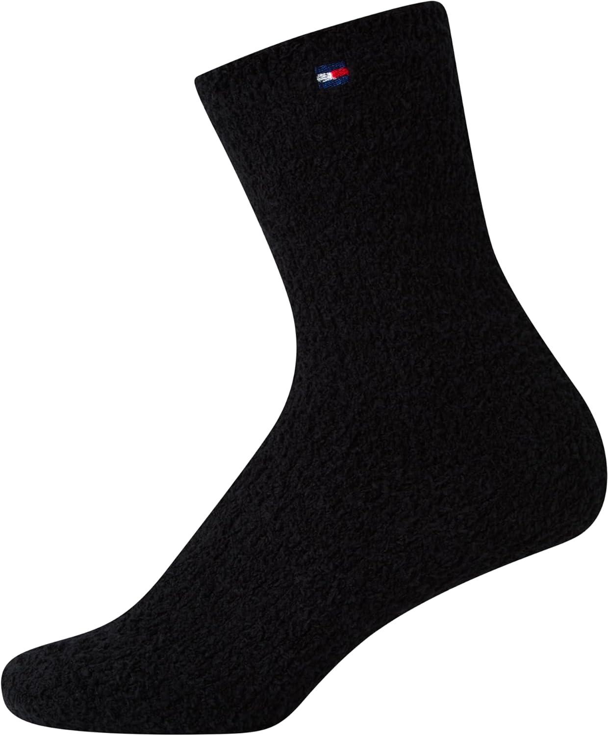 imageTommy Hilfiger Womens Crew Socks 2 Pack Super Soft Cozy Crew Socks for Women Fuzzy Long Socks for Everyday WearRed Check