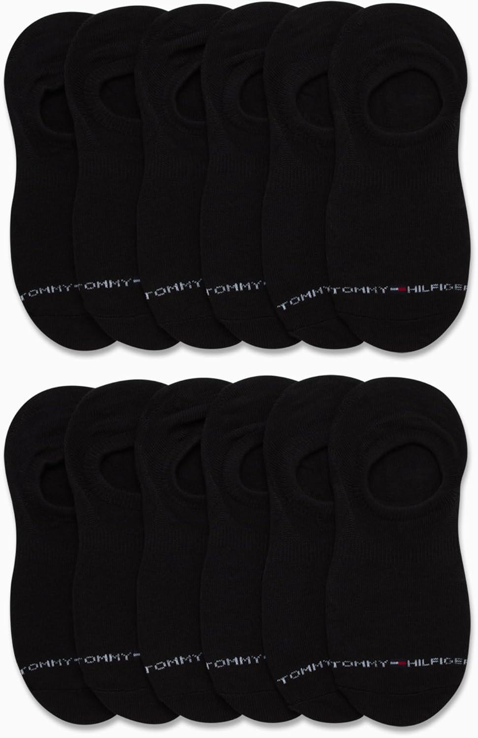 imageTommy Hilfiger Womens Liner Socks 12 Pack Cotton Blend Lightweight Performance No Show Shoe Sock Liners for WomenBlack