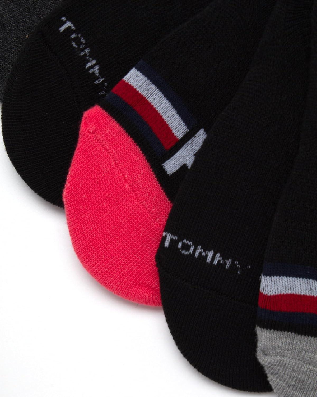 imageTommy Hilfiger Womens Liner Socks 12 Pack Cotton Blend Lightweight Performance No Show Shoe Sock Liners for WomenBlack Monogram