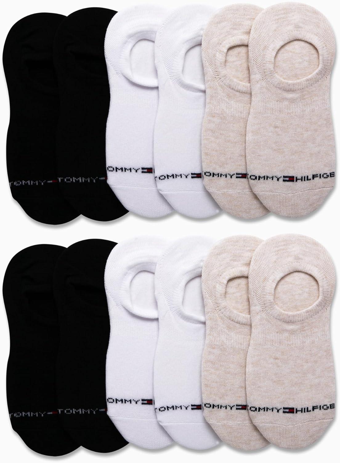 imageTommy Hilfiger Womens Liner Socks 12 Pack Cotton Blend Lightweight Performance No Show Shoe Sock Liners for WomenOatmeal Assorted