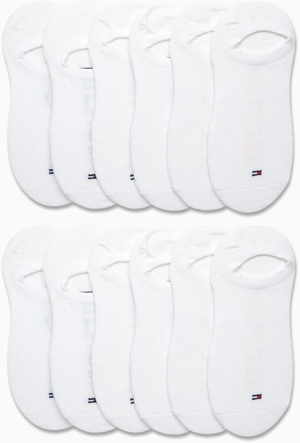 imageTommy Hilfiger Womens Liner Socks 12 Pack Cotton Blend Lightweight Performance No Show Shoe Sock Liners for WomenWhite