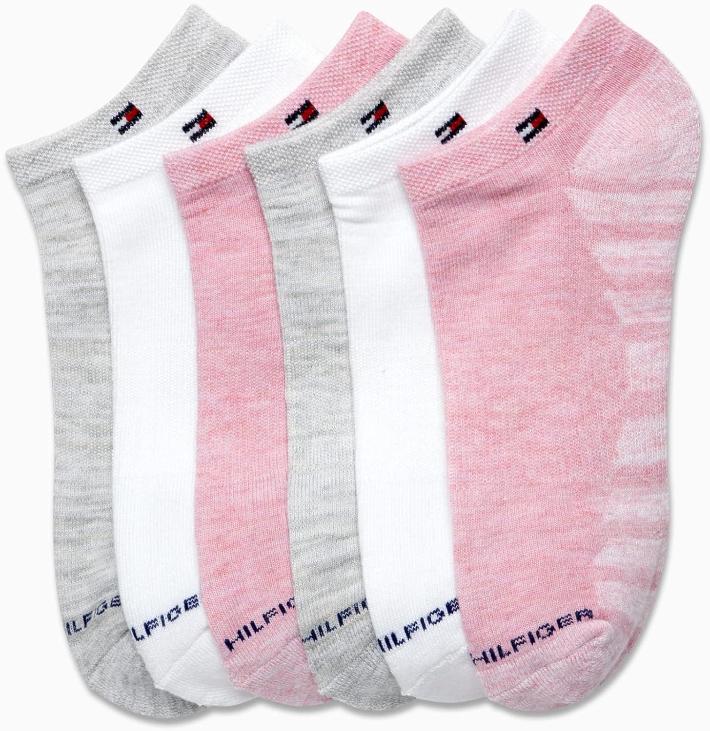 imageTommy Hilfiger Womens Low Cut Socks 6 Pack Performance Cushioned Comfort No Show Socks Athletic Socks for Women 410Pink
