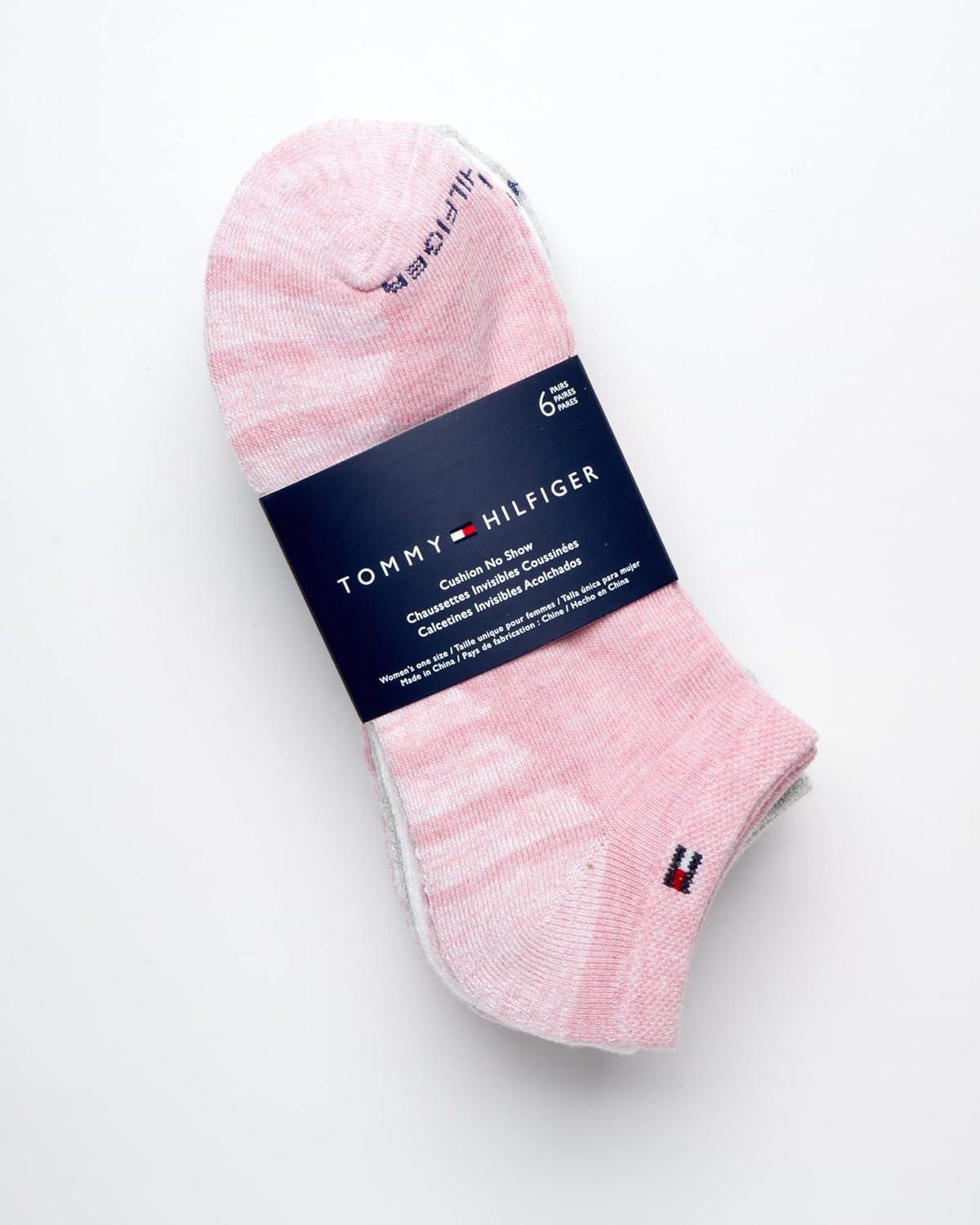 imageTommy Hilfiger Womens Low Cut Socks 6 Pack Performance Cushioned Comfort No Show Socks Athletic Socks for Women 410Pink