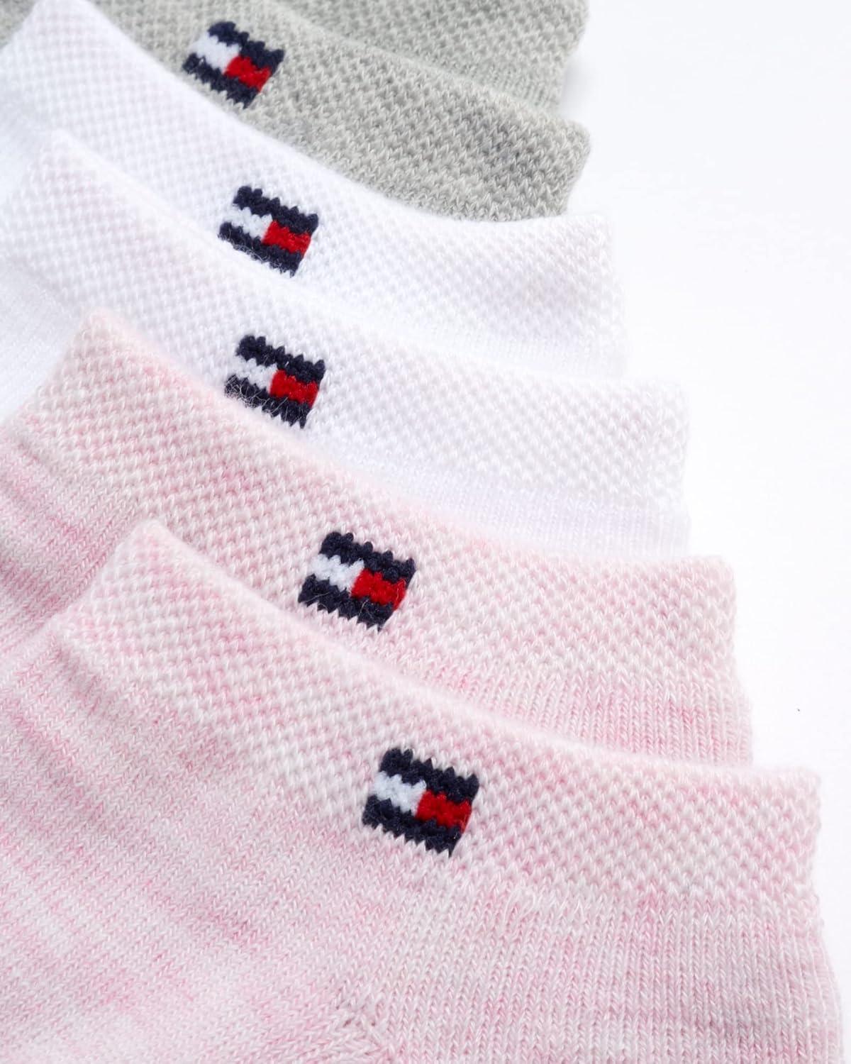 imageTommy Hilfiger Womens Low Cut Socks 6 Pack Performance Cushioned Comfort No Show Socks Athletic Socks for Women 410Pink Multi