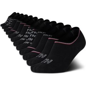 Tommy Hilfiger Womens Liner Socks – 12 Pack Cotton Blend Lightweight Performance No Show Shoe Sock Liners for Women(All Black)