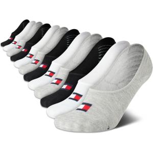 Tommy Hilfiger Womens Liner Socks – 12 Pack Cotton Blend Lightweight Performance No Show Shoe Sock Liners for Women(Grey Assorted)