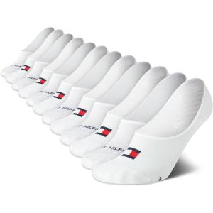 Tommy Hilfiger Womens Liner Socks – 12 Pack Cotton Blend Lightweight Performance No Show Shoe Sock Liners for Women(White Flag)