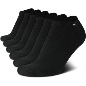 Tommy Hilfiger Women’s Low Cut Socks – 6 Pack Performance Cushioned Comfort No Show Socks – Athletic Socks for Women (4-10)(Black Logo)