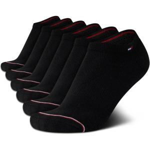 Tommy Hilfiger Women’s Low Cut Socks – 6 Pack Performance Cushioned Comfort No Show Socks – Athletic Socks for Women (4-10)(Black Stripe)