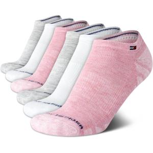 Tommy Hilfiger Women’s Low Cut Socks – 6 Pack Performance Cushioned Comfort No Show Socks – Athletic Socks for Women (4-10)(Pink)