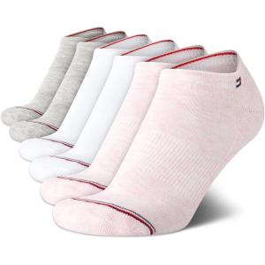 Tommy Hilfiger Women’s Low Cut Socks – 6 Pack Performance Cushioned Comfort No Show Socks – Athletic Socks for Women (4-10)(Pink Multi)