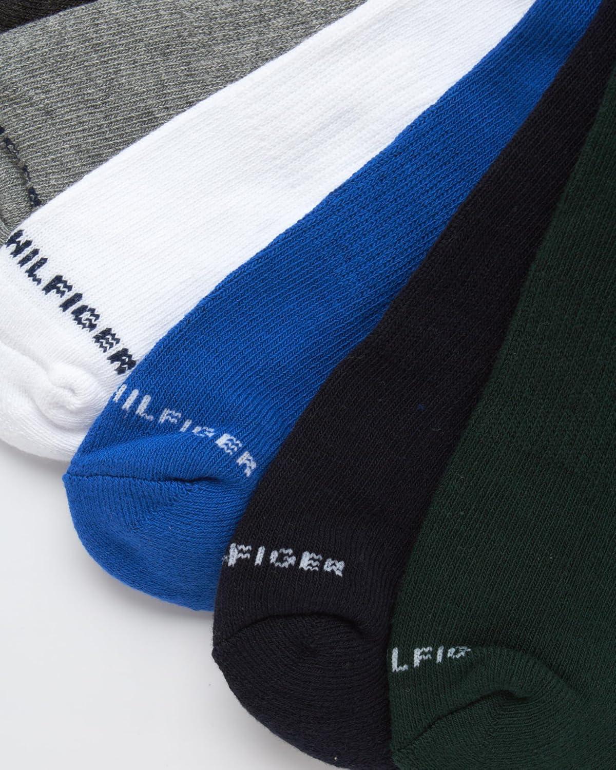 imageTommy Hilfiger Mens Crew Socks 12 Pack Cotton Blend Cushioned Athletic Performance Crew Length Running Socks for MenDark Green Assorted