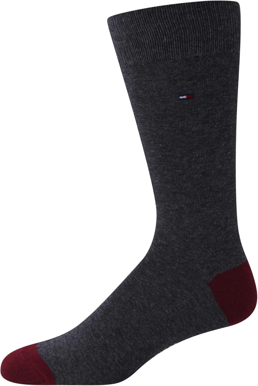 imageTommy Hilfiger Mens Reinforced Heel Cotton Dress Socks 4PackBlackGrey Diamonds