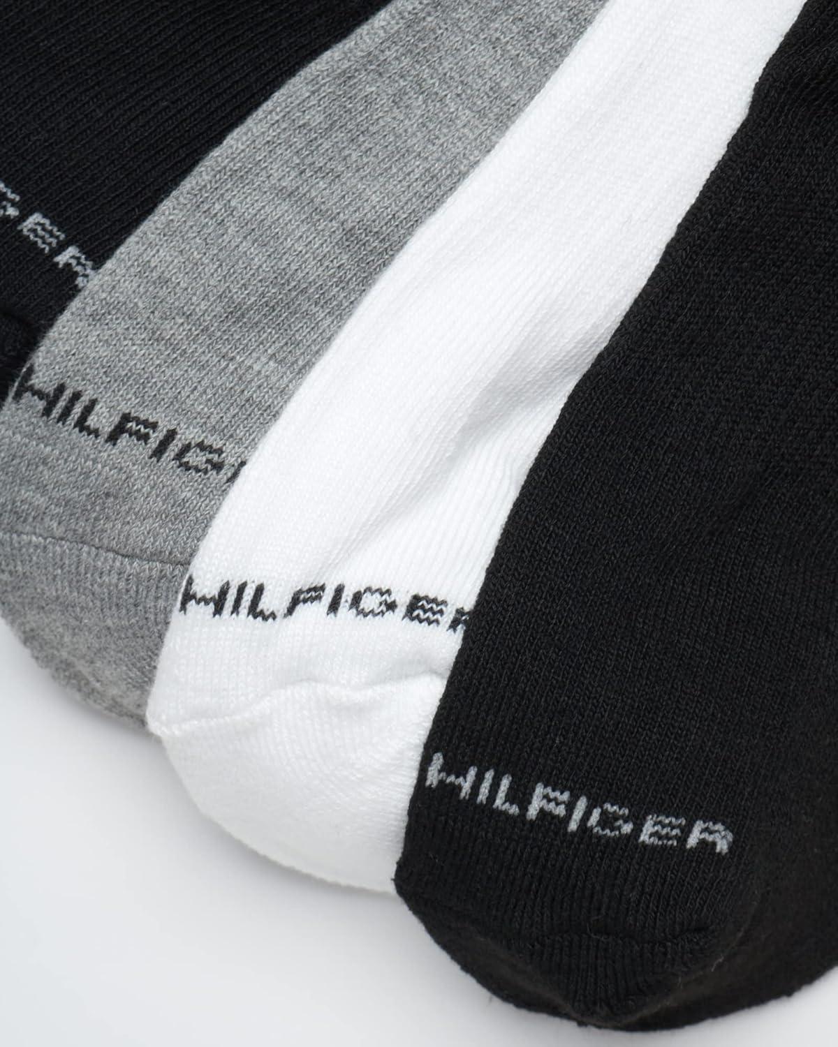 imageTommy Hilfiger Mens Socks Cushion Quarter Cut Ankle Socks 12 PackGrey Assorted