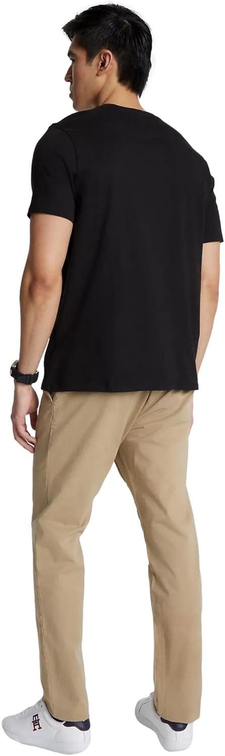imageTommy Hilfiger TShirt Mens Crew Neck Tee Classic Fit Short Sleeve Solid ShirtDark Sable Black