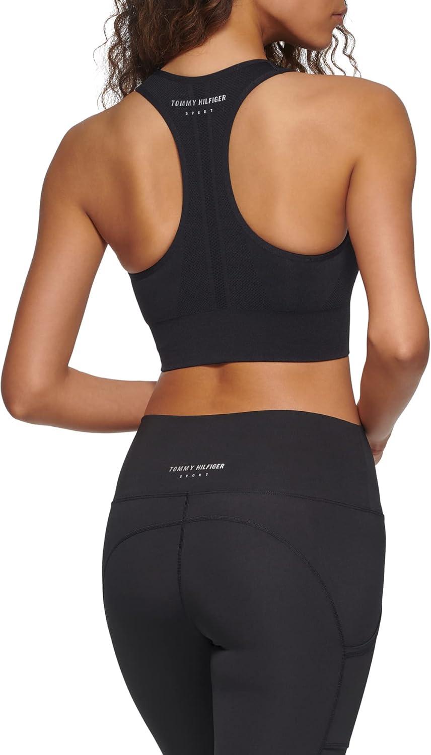 imageTommy Hilfiger Womens Racerback Performance Sports BraBlack