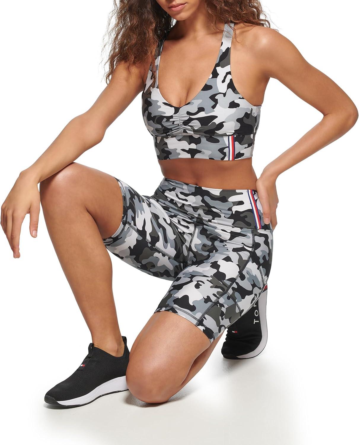 imageTommy Hilfiger Womens Racerback Performance Sports BraBlack Camo