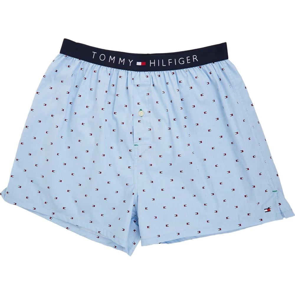 imageTommy Hilfiger Mens Underwear Woven Boxers Ice Small
