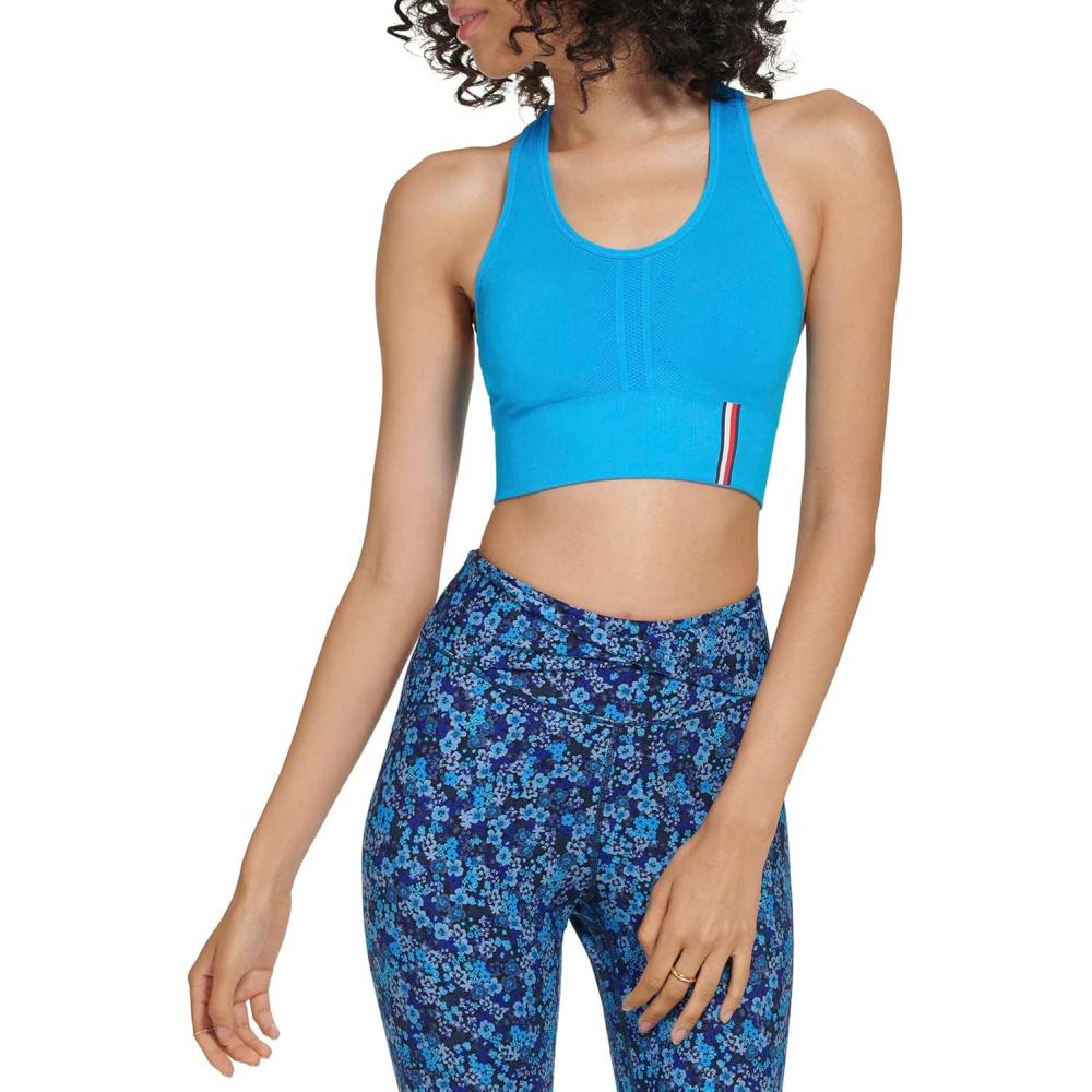imageTommy Hilfiger Womens Racerback Performance Sports BraAtlantic Blue