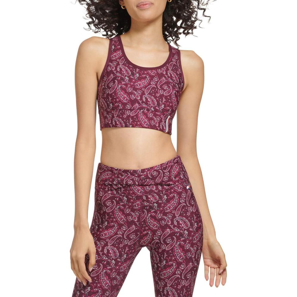 imageTommy Hilfiger Womens Racerback Performance Sports BraCrushed Grape Multi