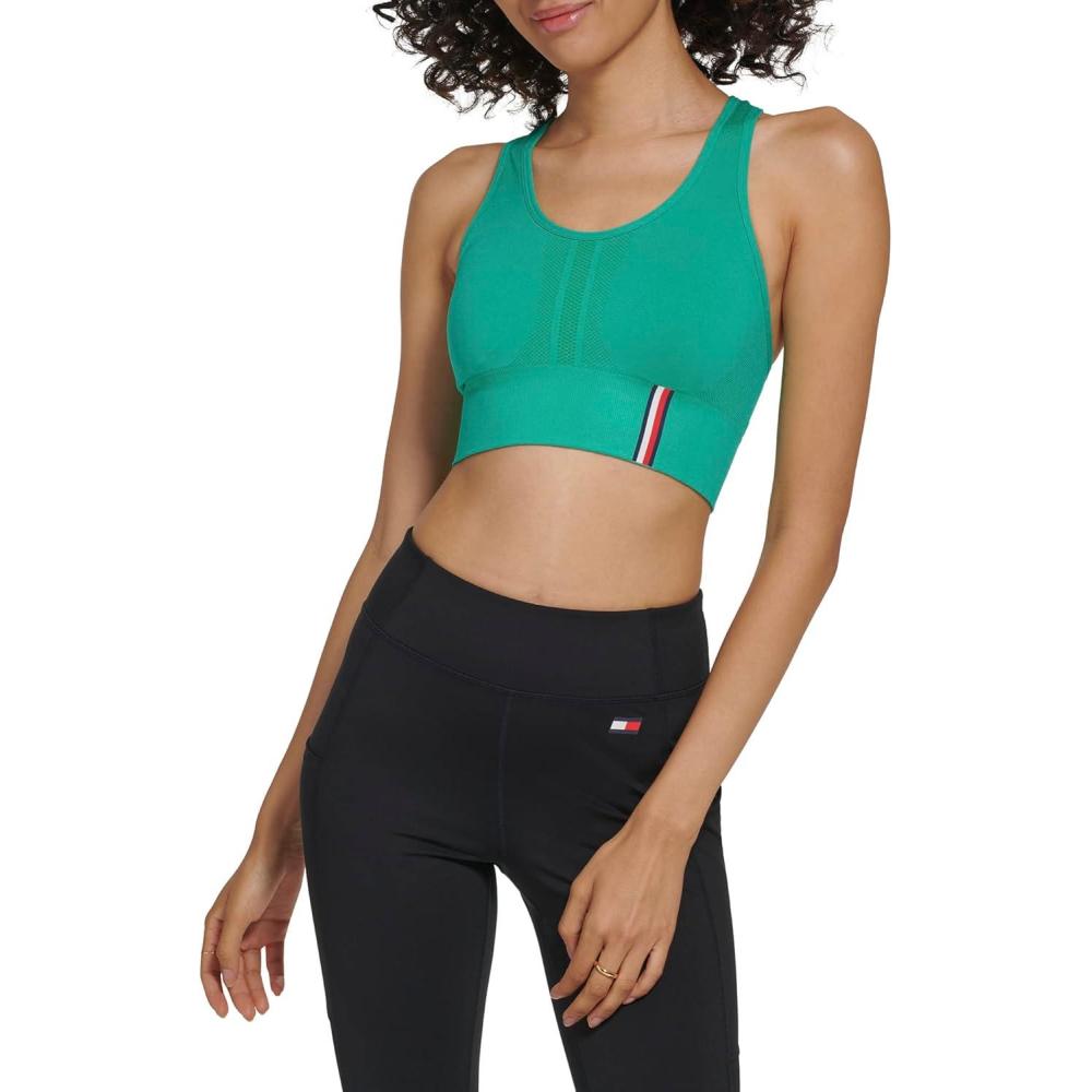 imageTommy Hilfiger Womens Racerback Performance Sports BraSea Green
