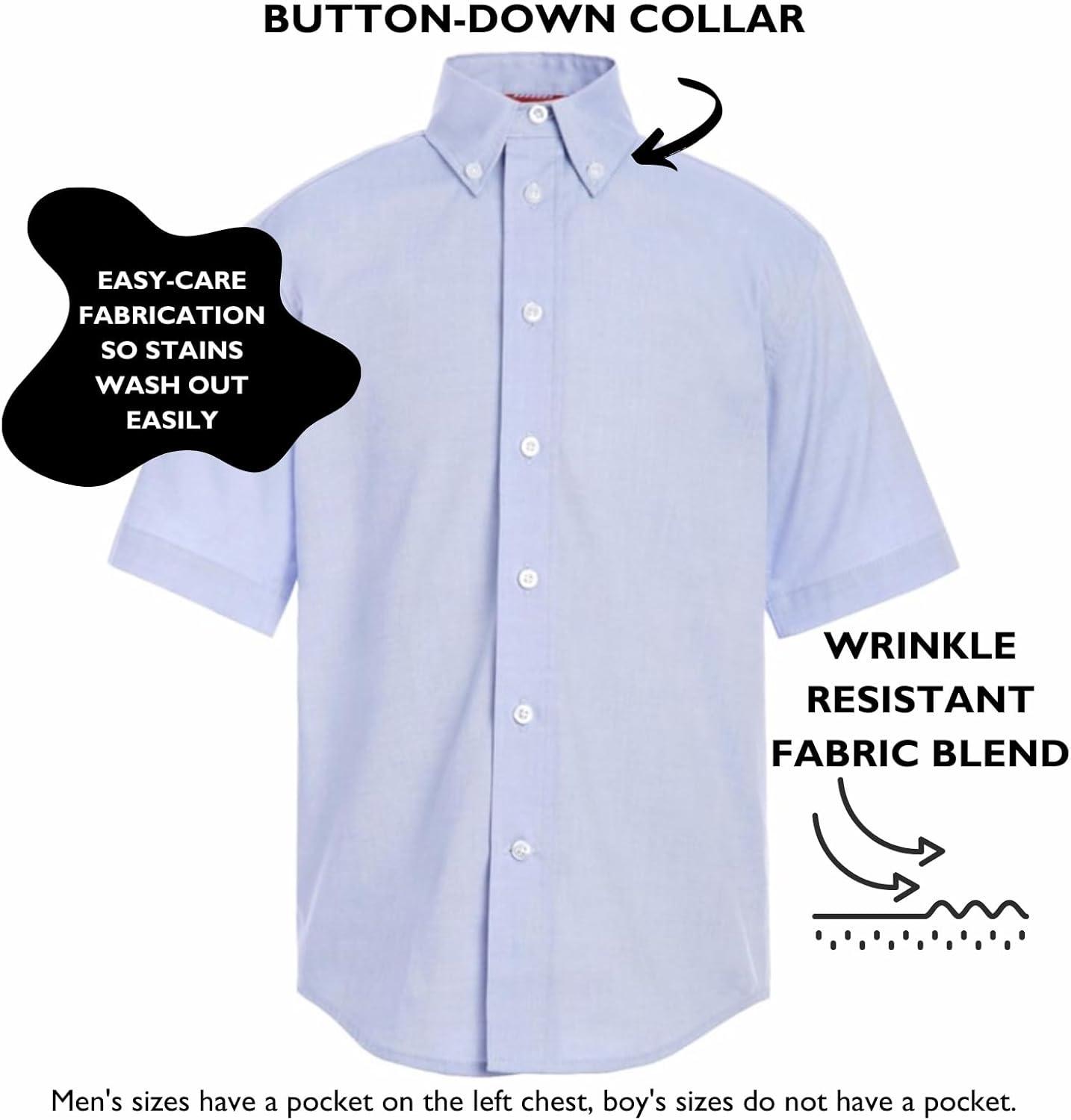 imageTommy Hilfiger Boys Short Sleeve Pinpoint Oxford Collar Shirt School UniformsBlue