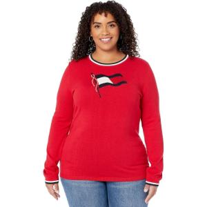 Tommy Hilfiger Chevron Crew Neck Sweater(Scarlet/Iconic)