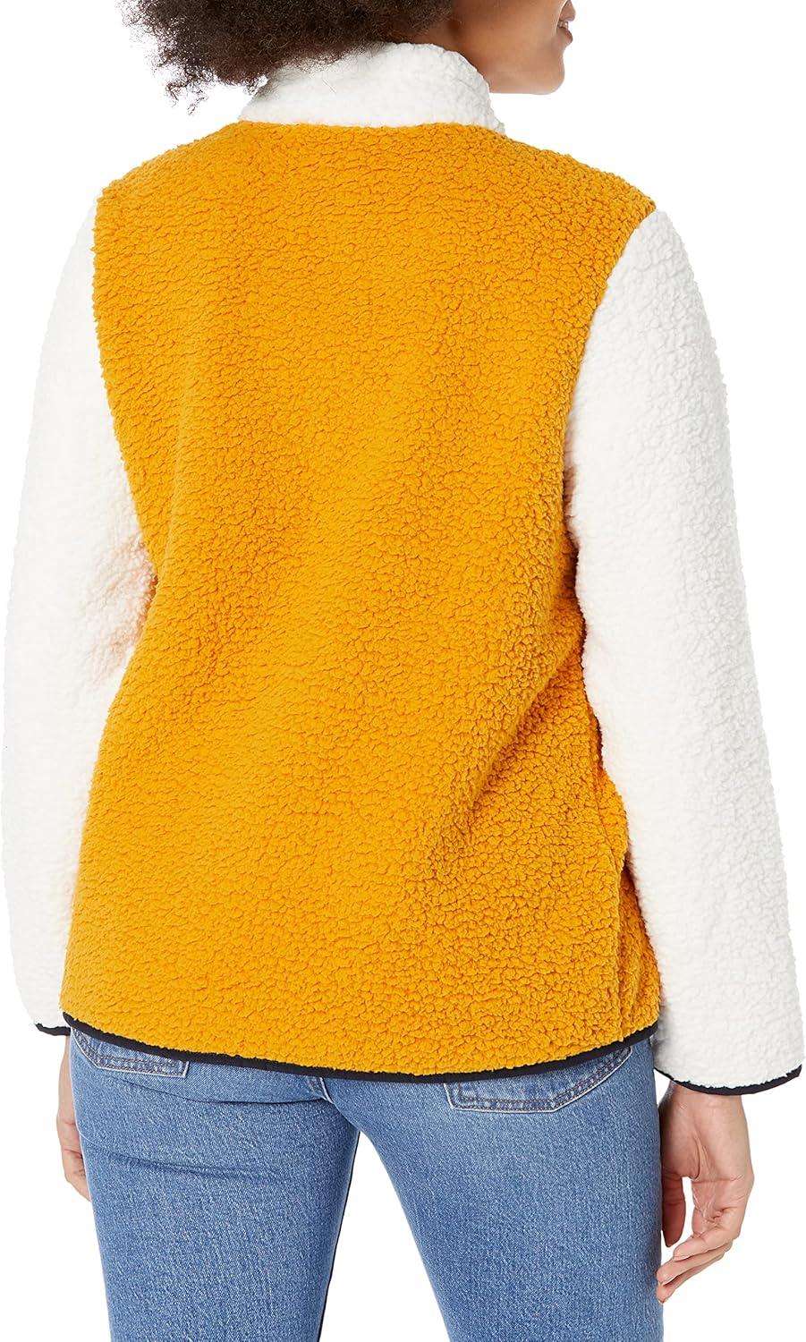 imageTommy Hilfiger womens Clrblk Zipup SherpaSoft IvorySunflower