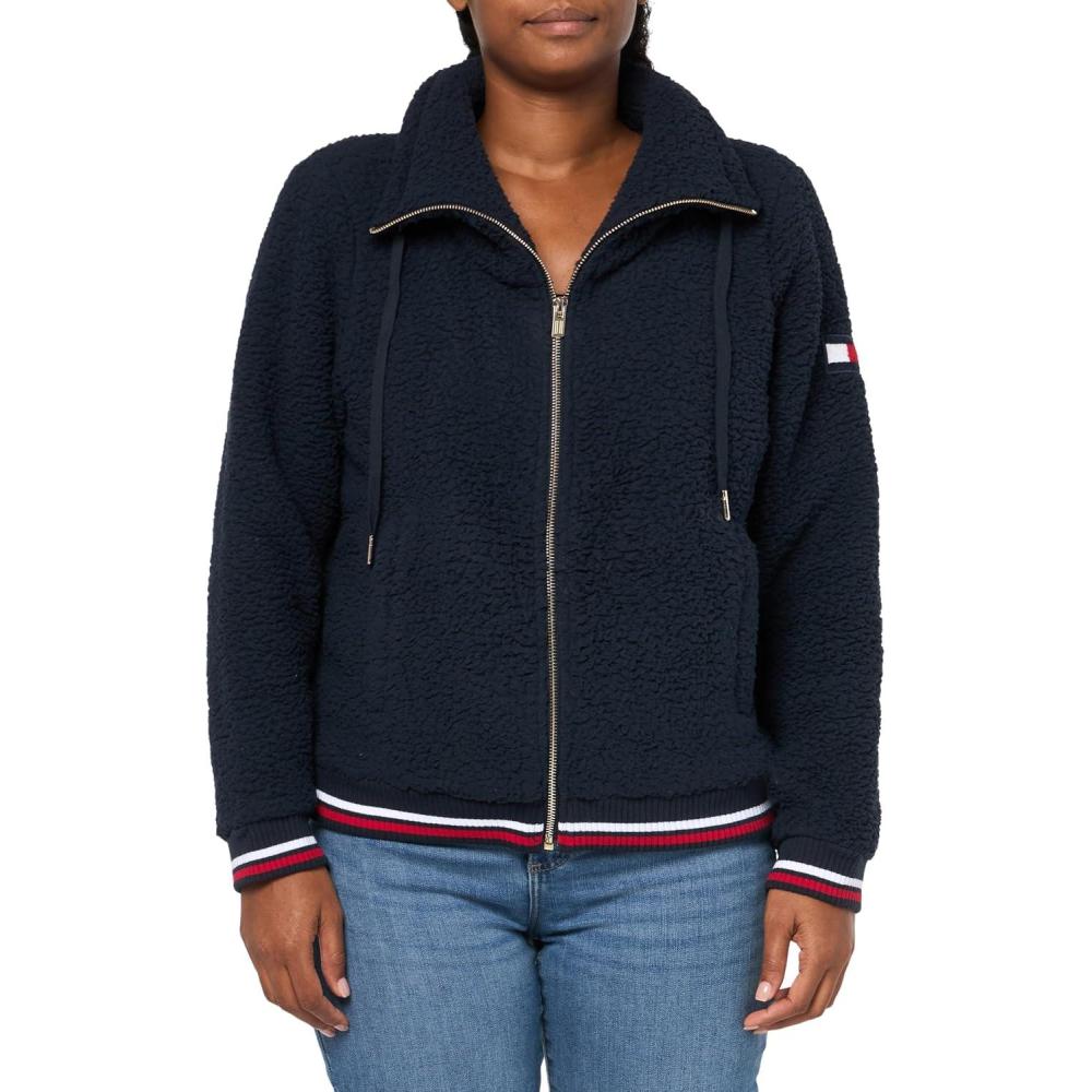 imageTommy Hilfiger womens Sherpa BomberSky Captain