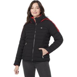 Tommy Hilfiger womens Hooded Packable With Logo(Black)