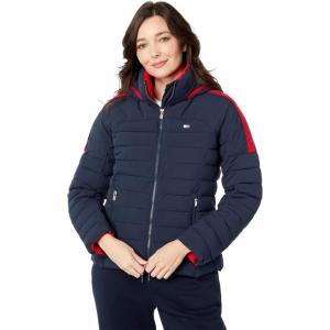 Tommy Hilfiger womens Hooded Packable With Logo(Sky Captain)