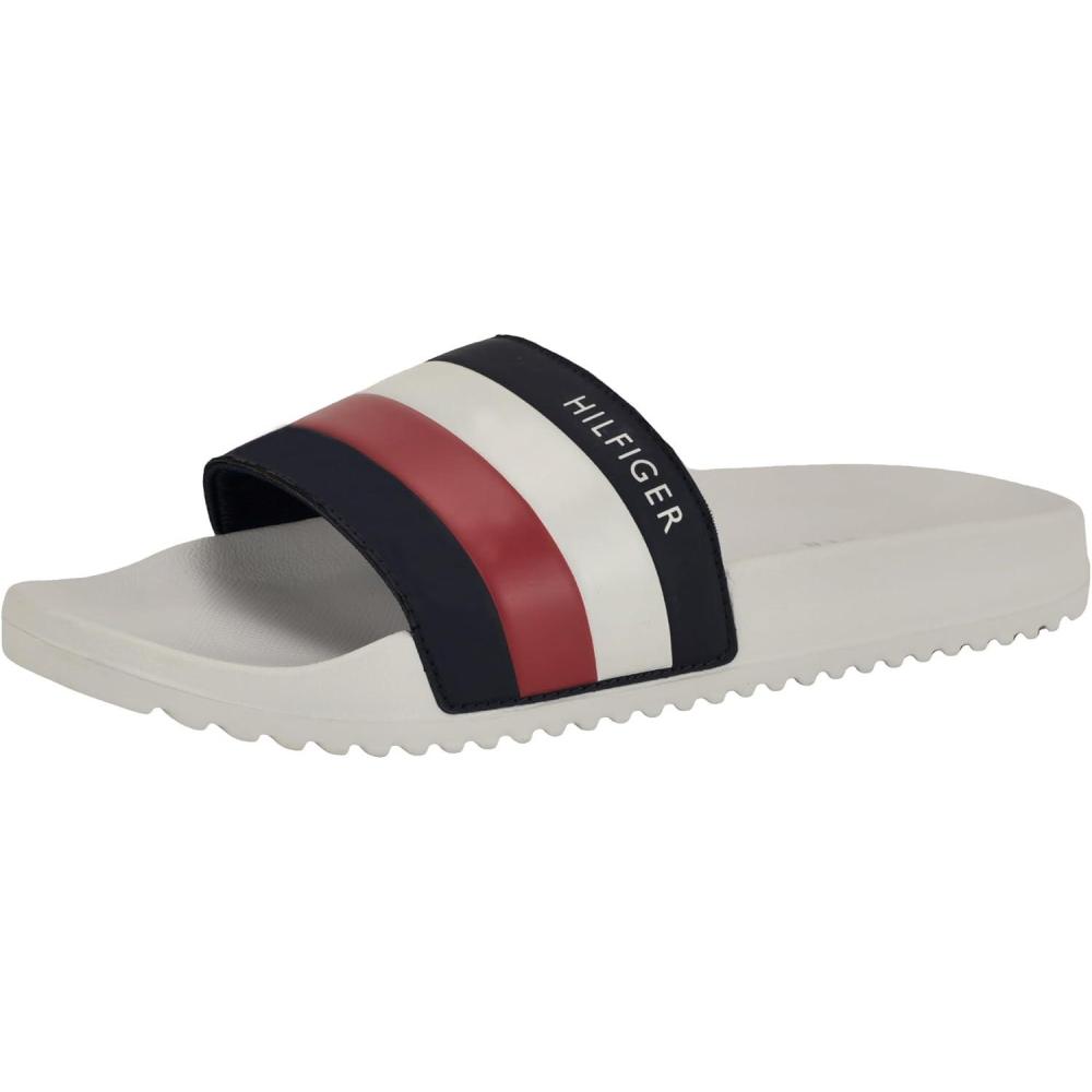 imageTommy Hilfiger Mens Rozi Slide SandalWhite Multi 164