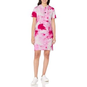 Tommy Hilfiger Womens Tommy Hilfiger Women’s Short Sleeve Tie Die Dress(Electric Magenta)