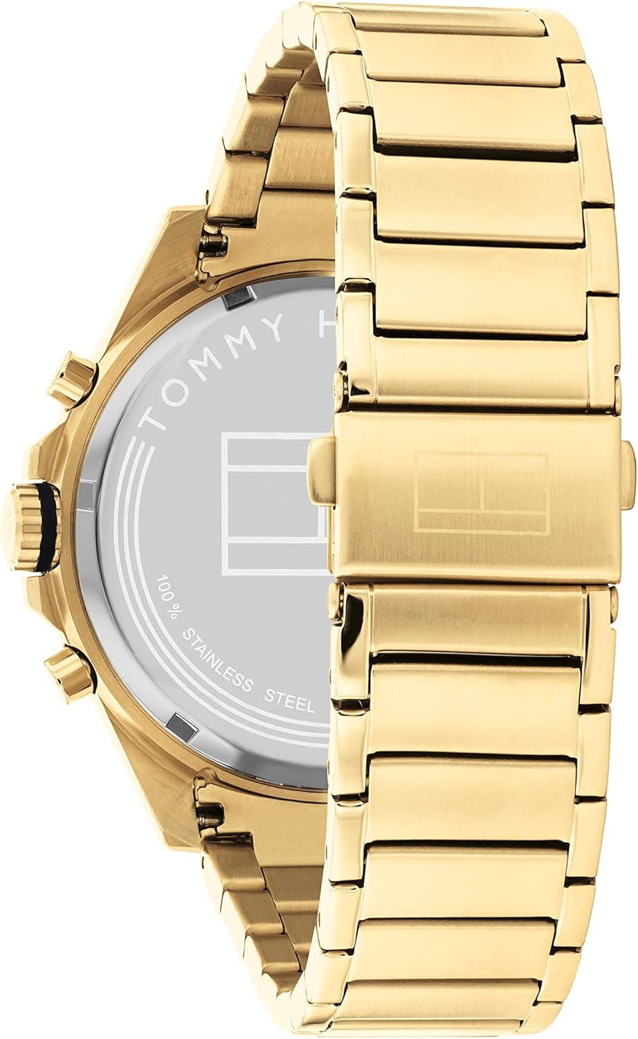 imageTommy Hilfiger Mens Multifunction Gold Ionic Plated and Link Bracelet Watch Color Gold Plated Model 1791974