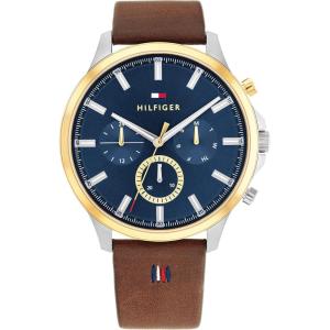 Tommy Hilfiger 1710496 Men’s Stainless Steel Case and Calfskin Strap Watch Color: Brown