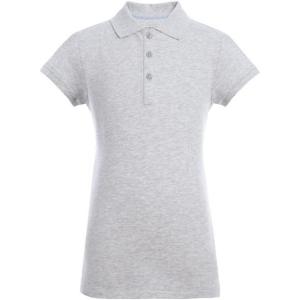 Tommy Hilfiger Girls Short Sleeve Fit Stretch Pique Polo Shirt School Uniform(Grey Heather)