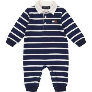 Tommy Hilfiger Baby Boys Coverall with Button Closure, Everyday Casual Wear, Comfortable & Stylish Fit, Navy/White(Navy / White)
