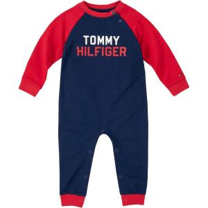 Tommy Hilfiger Baby Boys Coverall with Button Closure, Everyday Casual Wear, Comfortable & Stylish Fit, Navy/White(Tango Red/Medieval Blue)