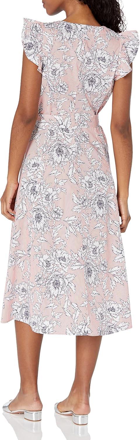imageTommy Hilfiger Womens Cornell Beach Roses Flutter Sleeve DressGeranium Multi