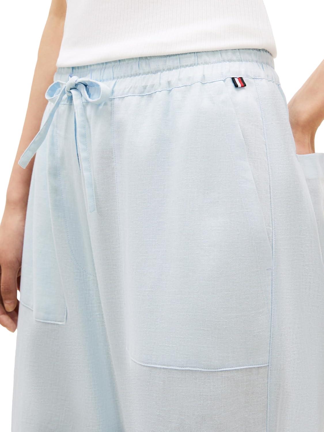imageTommy Hilfiger Womens Linen Pants Wide Leg Casual Pants with PocketsBreezy Blue