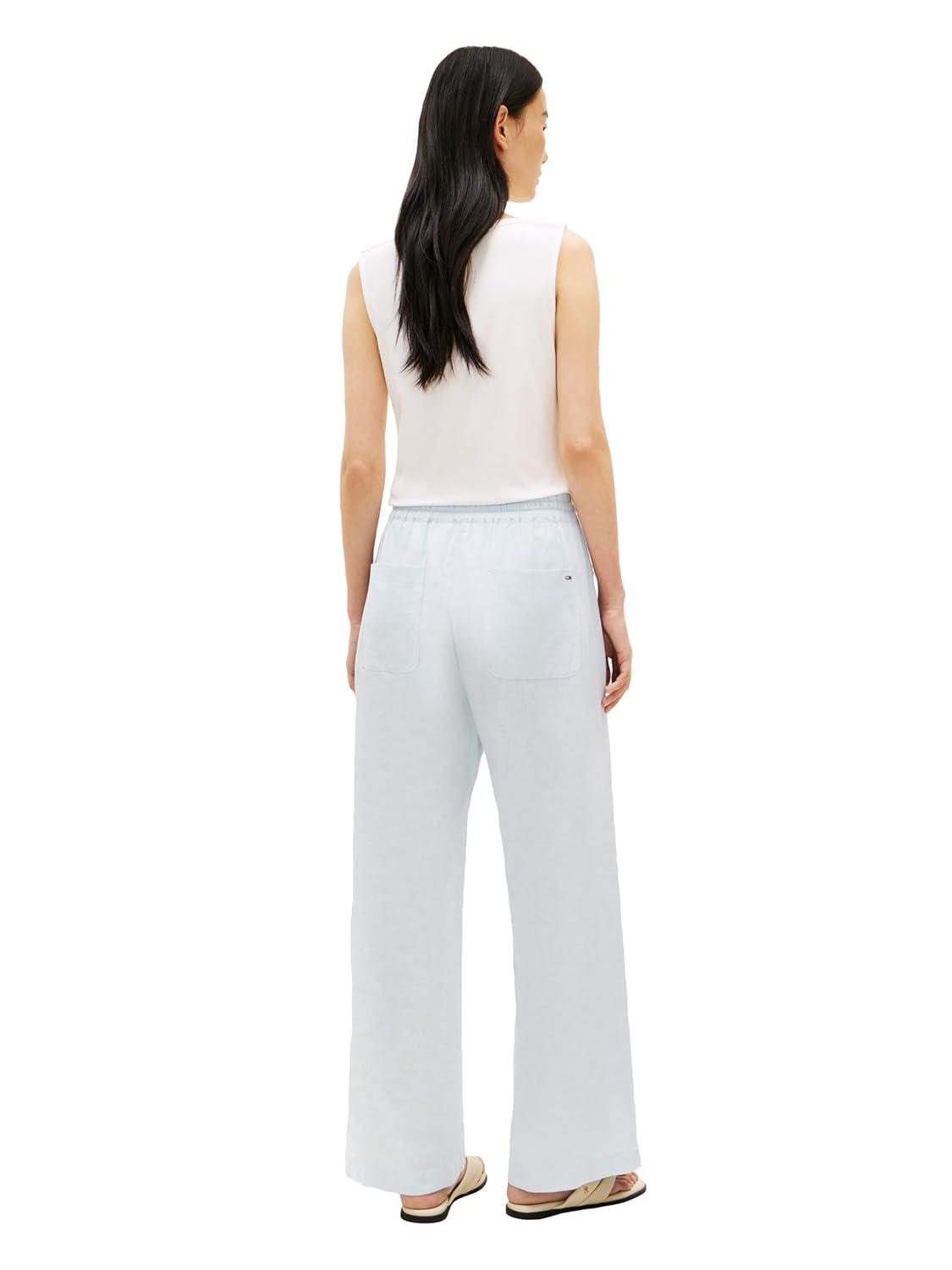 imageTommy Hilfiger Womens Linen Pants Wide Leg Casual Pants with PocketsBreezy Blue